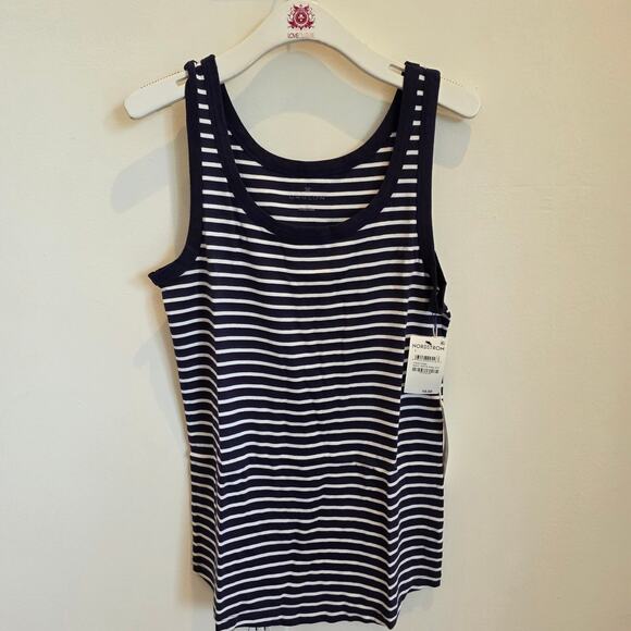 NEW navy stripped sleeveless top size L - Picture 3 of 5